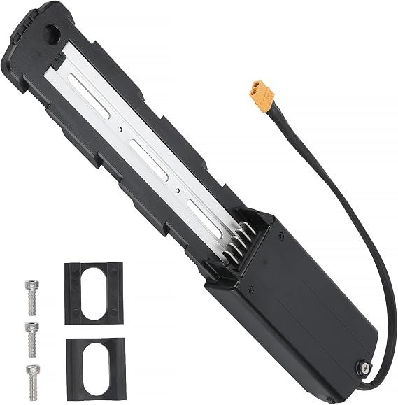 Battery Base Housing for E-Bike, Replacement Battery Holder with 5-Pin Insert and 3 Elliptical Holes, Compatible with Hailong E-Bike Battery, Black
