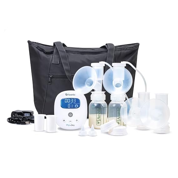 Ameda MYA Joy Portable Double Electric Breast Pump + Breast Pump Travel Bag