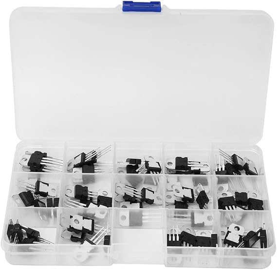 Voltage Regulator Transistor Kit, 70 Pieces, 14 Values, TO-220 Package, L7805-L7915 and LM317