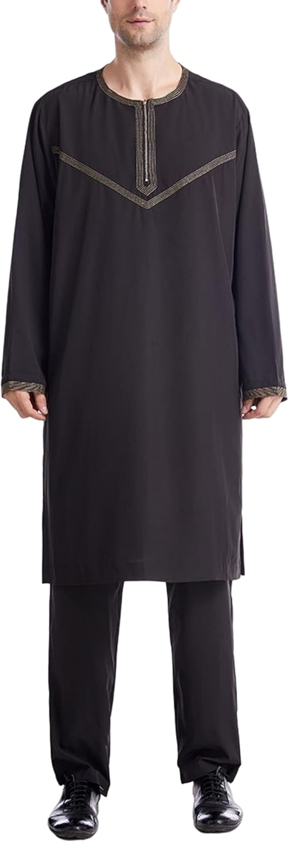 Thobe for Men Islam Mens Thobe Muslim Clothing Moroccan Kaftan Arabic Clothes for Men Set