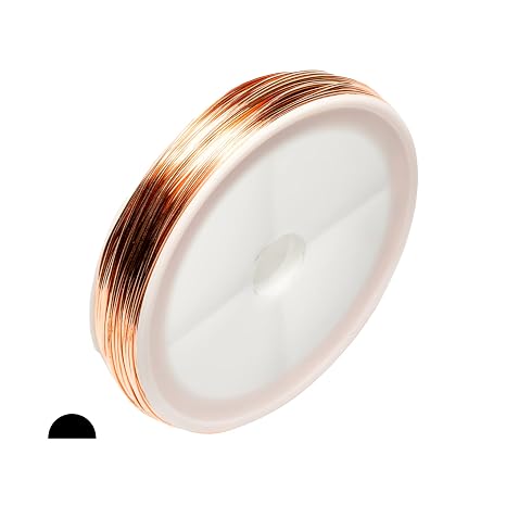 99.9% Pure Copper Wire 20 Gauge, Half Round, Dead Soft 52.5FT by Craft Wire