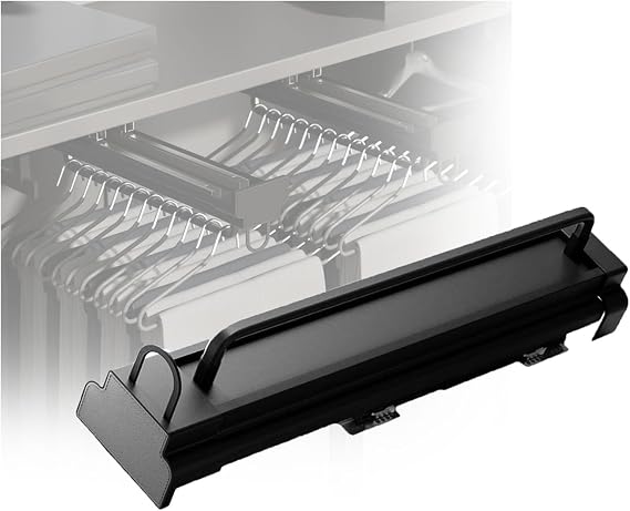 Adjustable Telescopic Closet Rod, Extendable 25kg Heavy-Duty Hanger Rack, Space-Saving for Clothes Storage