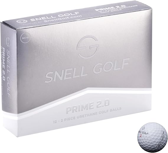 Snell Golf Prime 2.0 Golf Ball 2-Piece Construction - New XV3 Urethane Cover - 80-85 Compression Range