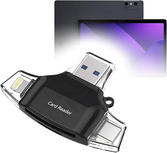 BoxWave Smart Gadget Compatible with Leia Lume Pad 2 - AllReader SD Card Reader, microSD Card Reader SD Compact USB - Jet Black