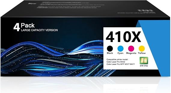 410X High Yield Toner Cartridge 4-Color Replacement for HP 410X Toner 410A