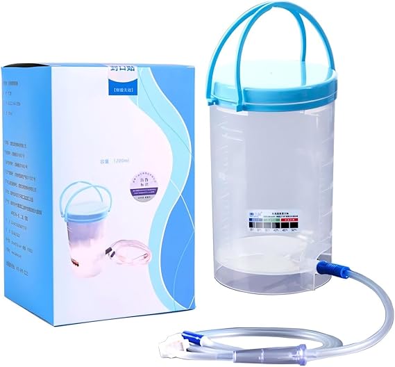 Complete Colon Cleansing Enema Kit 1200 ml Includes a Pack of 10 Intestinal Tubes of 25 cm, Reusable Irrigator Kit for Hygienic Colon Cleaning