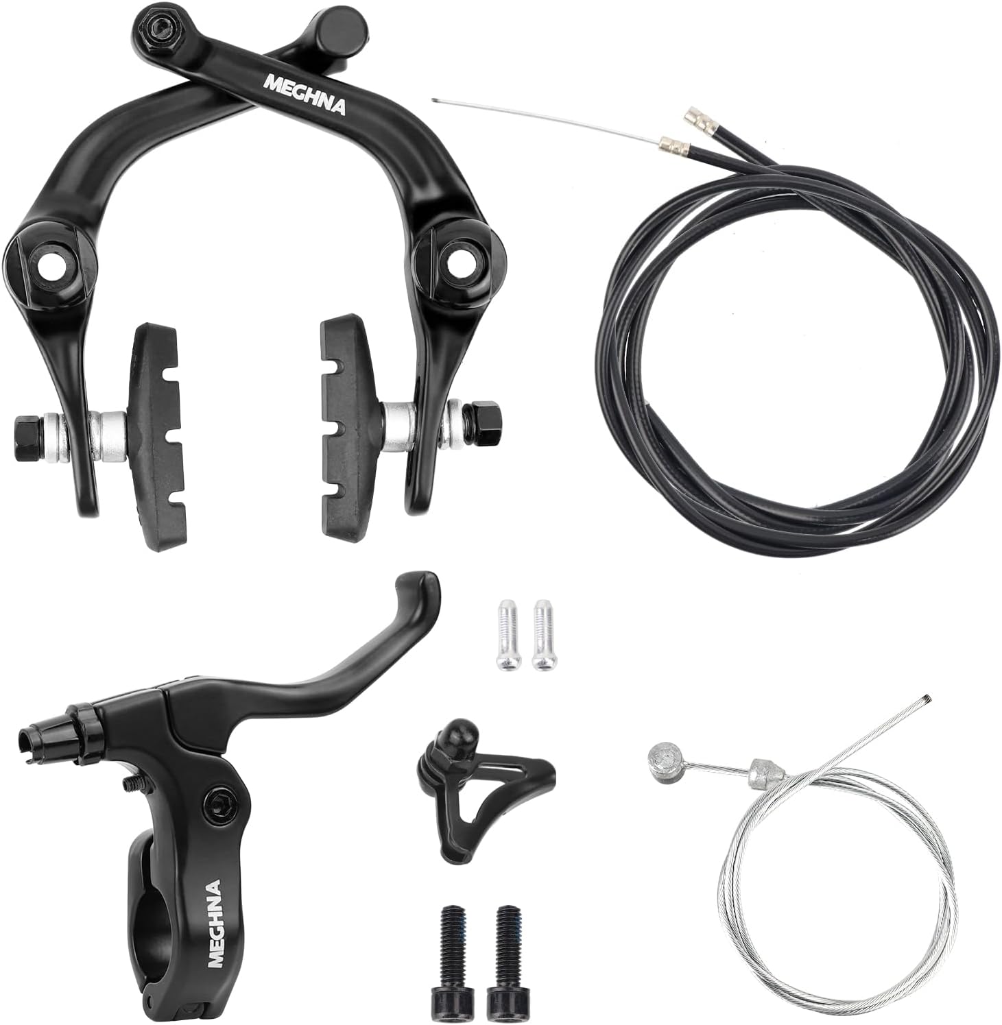 ZUKKA Bike Brake Set Rear Bike U Brake Aluminum Alloy Right Bike Brake Lever with Cables and Brake Pads Rear Rim Brake Set for BMX Bike