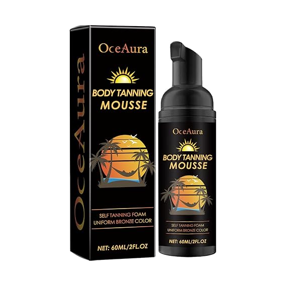 AMALIA Self Tanning Mousse, UV Resistant Body Bronzer, Natural Summer Tan, 2 Fl Oz