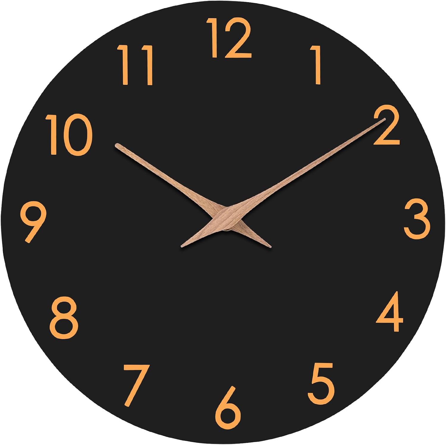 AIRUIFU 10 Inch Wood Grain Round Wall Clock Silent and Not Tickling Vintage Wall Clock for Living Room Bedroom Kitchen Black