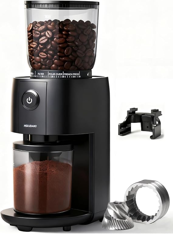 Coffee Grinder, Electric Burr Coffee Grinder with Conical Burr, Coffee Bean Grinder Electric with 38 Grind Settings for Espresso & French Press, Black
