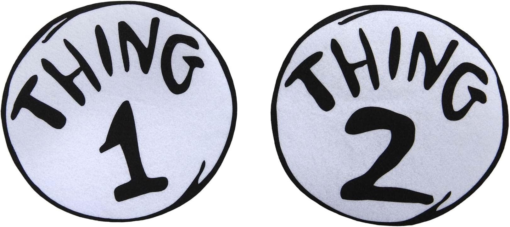 Dr. Seuss Cat in the Hat Thing 1 & 2 Large Iron-On Patches Set for Adults & Kids - Officially Licensed Costume Accessory