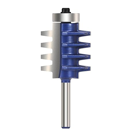 Reversible Finger Glue Joint Router Bit 1/4 Inch Shank, Bearing Finger Joint Wood Router for Woodworking, Cutter Tool for DIY Door Table Cabinet Shelve Furniture