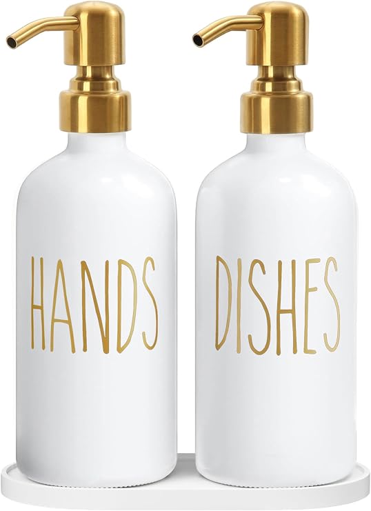 MOMEEMO Kitchen Soap Dispenser Set, White