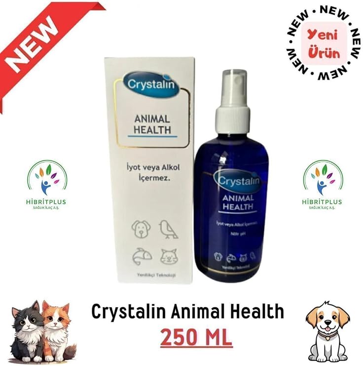 Crystalin Hayvan Sağlığı Antiseptik Dezenfektan Sprey, 250 ml 8605080401160k