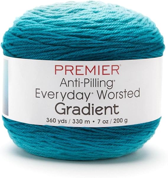 Premier Everyday Worsted Gradient, Teal Tones, Medium Weight, 7 oz,330 yds