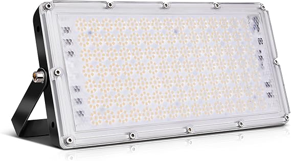 Viugreum 100W LED Flood Light, 8000LM 3000K Warm White, Slim Outdoor Floodlight, IP66 Waterproof Security Lights, Landscape Wall Lights for Garage, Garden, Lawn, Yard, Playground