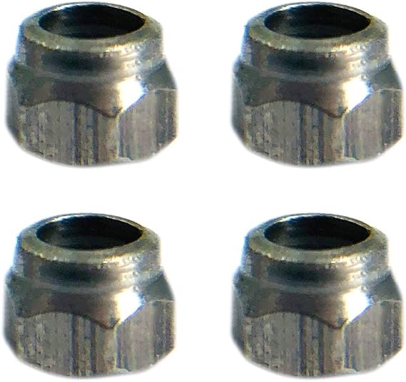 Teak Tuning Professional Fingerboard Lock Nuts, Nylon Insert, Stainless Steel, Silver (Pack of 4)