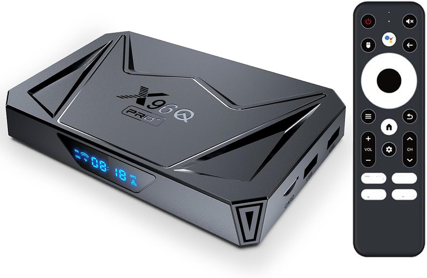 X96Q PRO TV Box 64bit OS Android 14.0 2GB4GB RAM 16GB32GB ROM Allwinner H728 Octa-core ARM Cortex A55 Mali G57-MC1 1000M Ethernet WiFi6 Dual-WiFi 2.4G5G 8K BT5.x USB3.0 4G32G