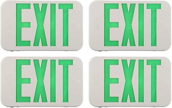 LED EXIT Light,Commercial Emergency Lighting Fixtures,Combo Exit Sign with Backup Battery,UL Listed,Rounded Square,Universal Mounting,for Corridor