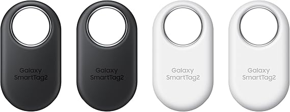 Samsung Galaxy SmartTag2 Bluetooth Tracker Compass View Close Search with up to 500 Days Runtime Waterproof Black/White (Pack of 4)