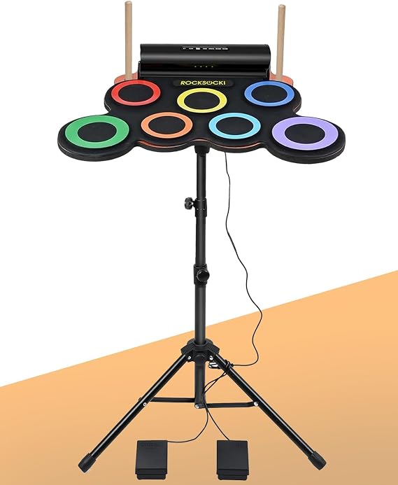 ROCKSOCKI Electronic Drum Pads with Adjustable Stand Kit