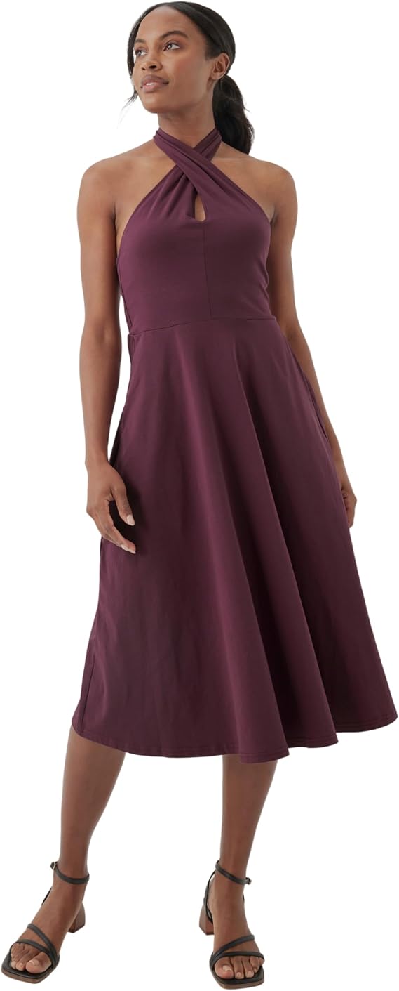 Pact Organic Cotton Women's Fit & Flare Halter Dress