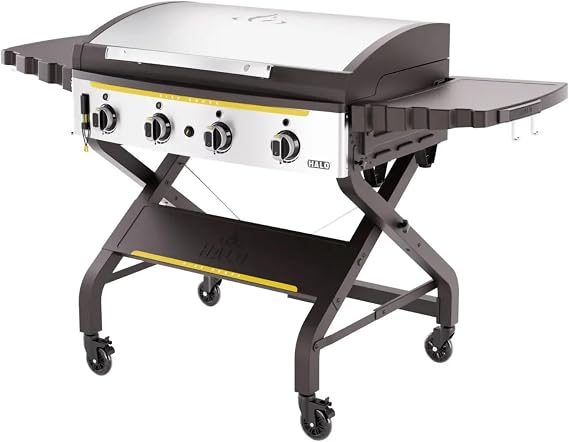 HALO Elite4B Outdoor Griddle | 4 Burner, 8 Cooking Zones | 720 sq. in. (36 x 20) Wind-Proof Cooking Surface | Propane Gas Grill | HZ-1001-XNA