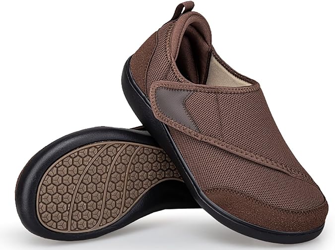 Gaatpot Hausschuhe Damen Herren Extra Weit mit Klettverschluss Walking Freizeit Verbands Schuhe für Geschwollene Füße Leichte Senioren Schuhe 36-44