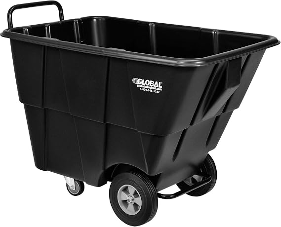 Global Industrial Standard Duty Plastic Tilt Truck 1/2 Cubic Yard Capacity