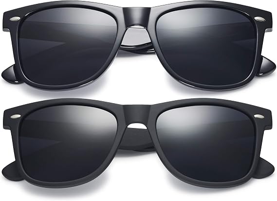 Retro Rewind Classic Polarized Sunglasses for Men and Women - UV400 Protection Stylish and Trendy Unisex Sun Glasses - Cool Vintage 80s Shades
