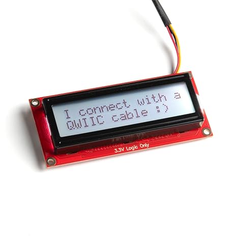 SparkFun 16x2 SerLCD - RGB Backlight (Qwiic) | Compatible with Arduino LCD Communicate over Serial I2C and SPI 3.3V compatible