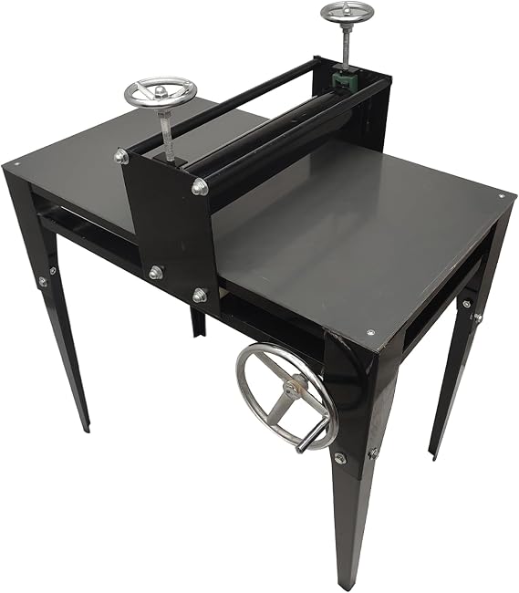 TECHTONGDA Pottery Clay Machine, Manual Ceramic Clay Plate Machine, Slab Roller for Clay with 1.8 Inch Adjustable Thickness, 33.8 x 20 Inch Panel Size, Roller Size 17.5" x 3.1" Hand-Cut Table Top