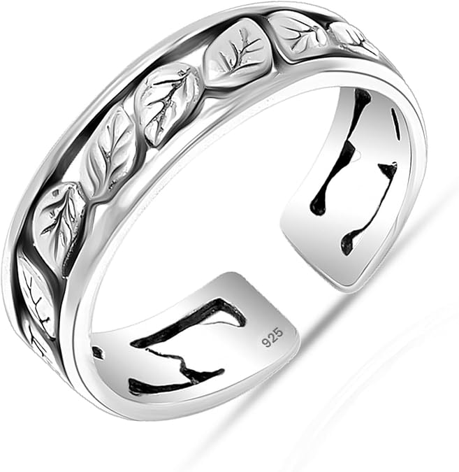 Charmsy 925 Sterling Silver Adjustable Toe Rings for Women