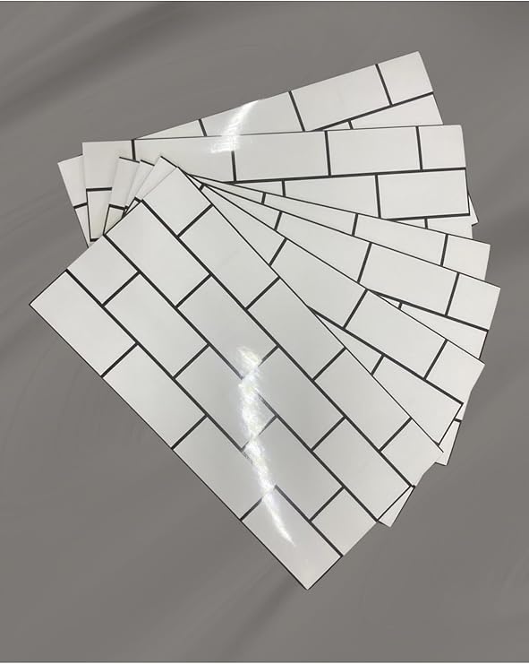 UKAB DEKOR 6024 Kendinden Yapışkanlı Esnek Köpük Seramik Beyaz Pvc Mermer Panel 60x30 Cm Banyo Wc Mutfak Beyaz 30 x 60