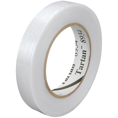 3M Tartan Filament Tape 8934, Clear, 18 mm x 55 m, 4 mil, 1 Roll