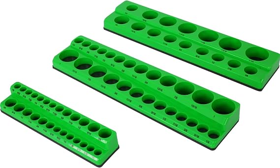 None Magnetic Socket Organizer, One Size, SAE Green