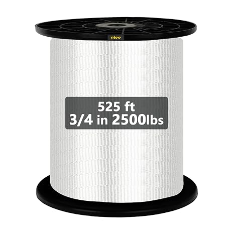 2500Lbs Mule Tape 525ft X 3/4 Polyester Mule Webbing for Wire & Cable Conduit Work Variable Functions Heavy Duty Pull Tape Flat Rope for Pulling/Loading/Packing Under Any Weather Condition Muletape