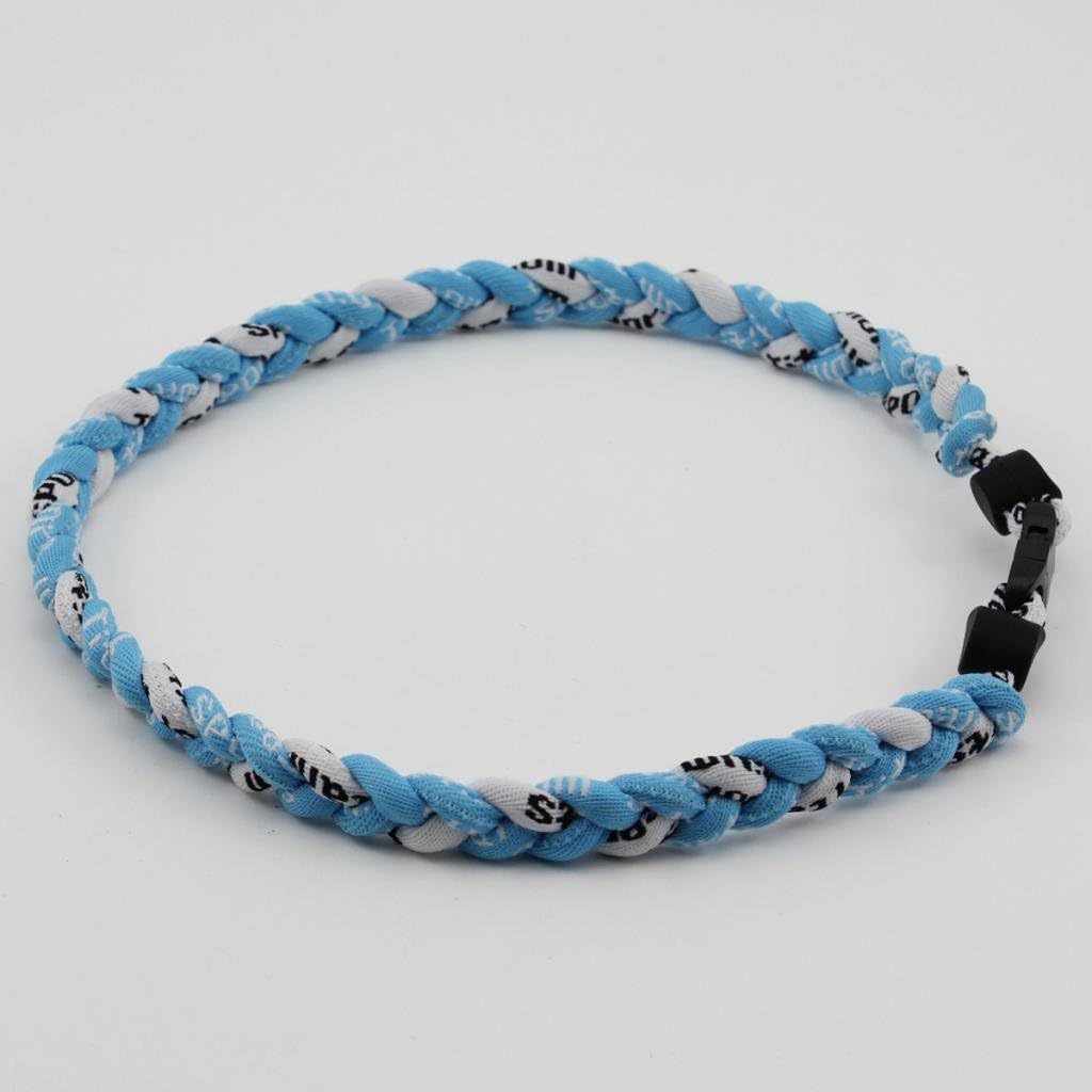 3 Rope 20 Titanium Ionic Sports Necklace Baseball Softball Soccer Braided TwistSky BlueSky BlueWhite