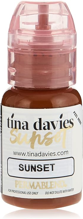 Tina Davies Professional Sunset Eyebrow Pigment, High Retention, 1/2oz