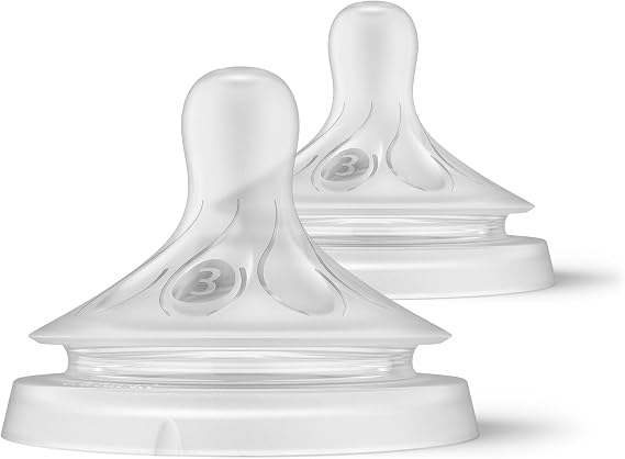 Philips Avent Doğal Tepkili Biberon Emziği, 2’li Paket, 1 Ay+, 3 Numara, Akıtmaz Emzik, Kolik ve Gaz Önleyici, BPA İçermez, SCY963/02