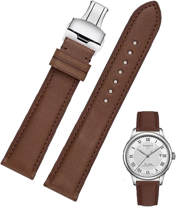 Watch Strap D Buckle 18mm 19mm 20mm 21mm 22mm Smart Watch Band Genuine Leather Strap Smart Watch Band Release Watch Band Watch Band Seiko Strap Omega Strap