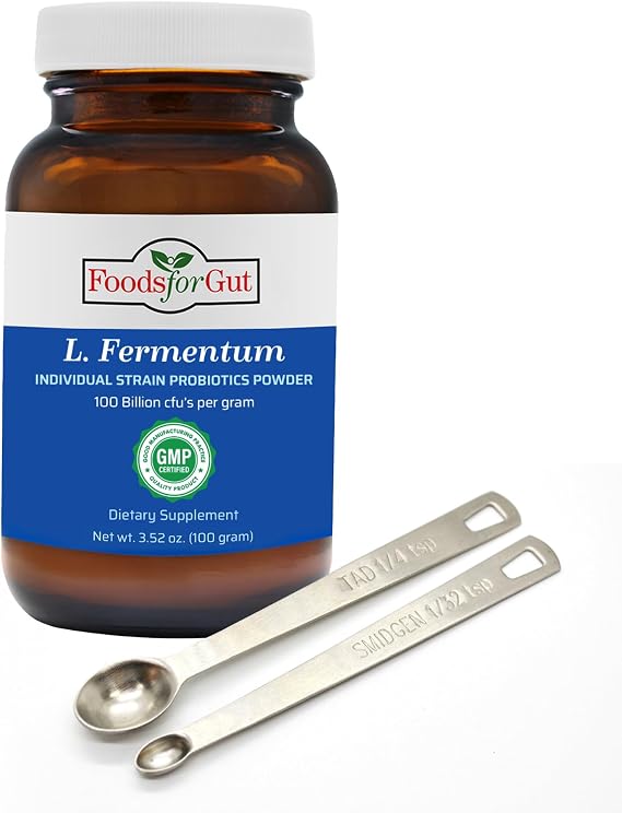 Lactobacillus Fermentum Probiotic Powder 100 Billion cfu's | Made in USA | No Additives | Direct from Manufacturer | No Third-Party Storage | Immune Support | L. Fermentum | 100 Grams (3.52 Oz)