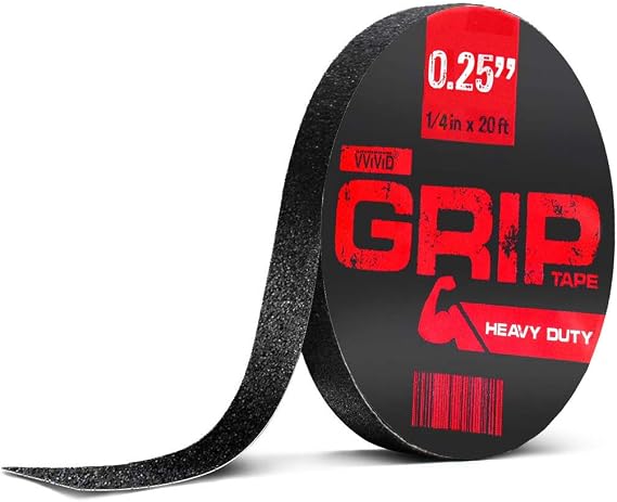 VViViD Black Rubberized Non-Slip Heavy-Duty Self-Adhesive Grip Tape Roll (0.25in x 20ft)