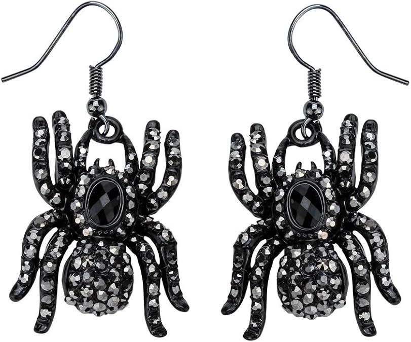 Szxc Womens Halloween Creepy Spider Hypoallergenic Dangle Earrings