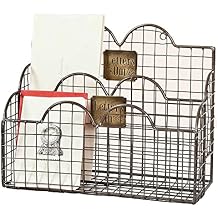 Colonial Tin Works Industrial Galvanized Steel Wire Letter/File Desk Organizer Holder Office Storage, Gray (370041)