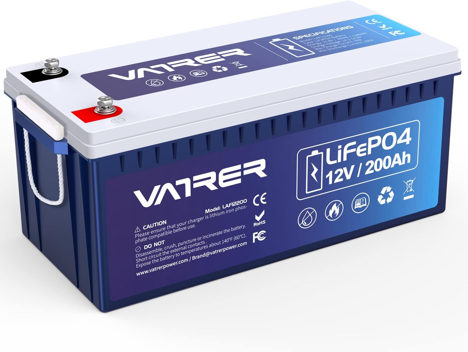 12V 200AH Plus Low Temp Cutoff LiFePO4 Lithium Battery with 2560W, Built-in 200A BMS, 5000 Cycles Rechargeable Deep Cycle Battery, Perfect for RVCamper, Marine, Overland and Off-Grid Applications