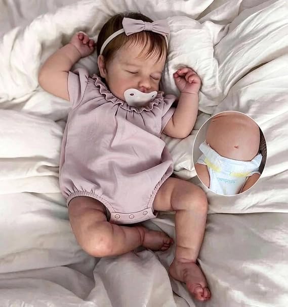 Zero Pam Reborn Baby Dolls Full Body 20 in Realistic Babys Doll, Posable 3D Skin Real Looking Newborn Girls, Real Life Reborn Dolls with Accessories