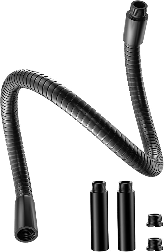 19" Universal Flexible Microphone Gooseneck + 2.99 Inch Mic Stand Extension Tube
