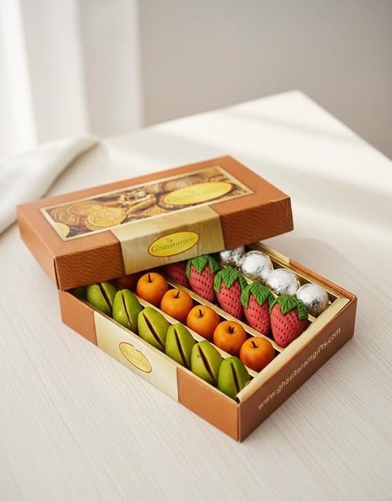 Ghasitaram Gifts Indian Sweets - Sugarfree Fruit Box 400 GMS