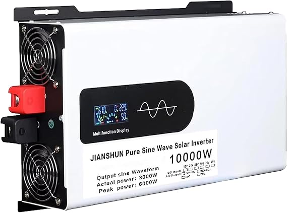 Inverter,Dc 12v 24v 48v 60v to 110v/220v Ac Can Be Connected to Photovoltaic Solar Panels with Pure Sine Wave Inverter,Inverters for Home Energy Storage, 10000W-24V